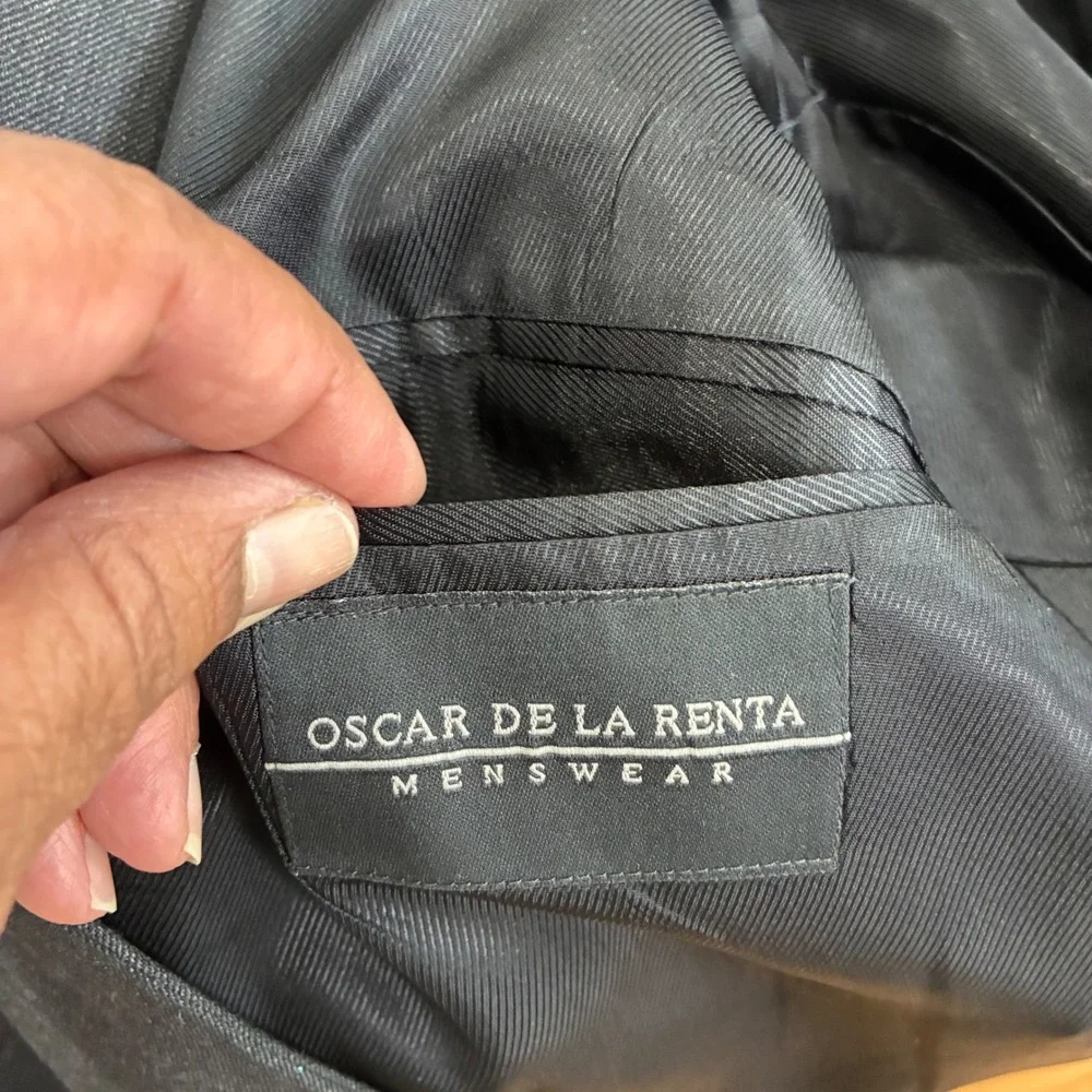 Oscar de la Renta Menswear Gray Wool Blazer Jacket‎ 42L W36 Made in Mexico - Picture 2 of 8